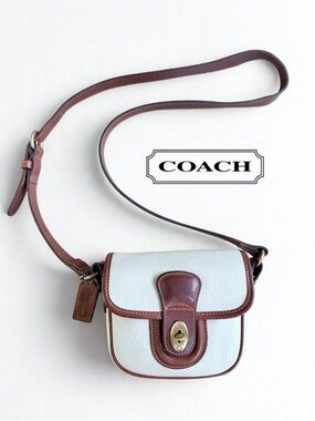 Vintage COACH Two-Tone Leather Flap Crossbody Bag - Style 311